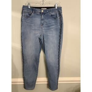 Knox Rose Embellished Side Stripe Skinny Jeans – Size 12